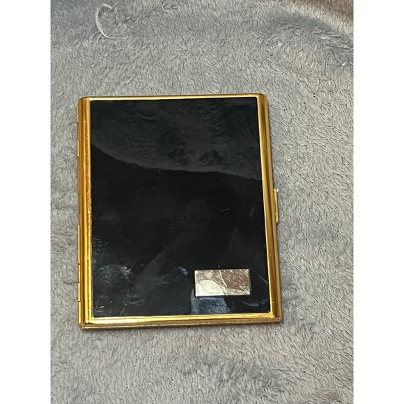 Schilfkrani Other - Vintage Japanese Black Enamel Gold Tone Cigarette Case Slim Banning Snickoui